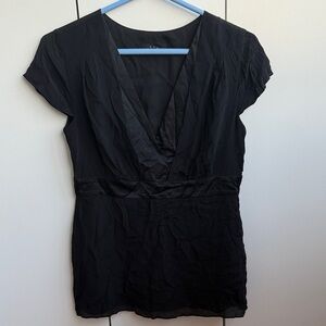 Alfani Black V-Neck Blouse